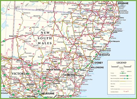 Large detailed map of New South Wales with cities .